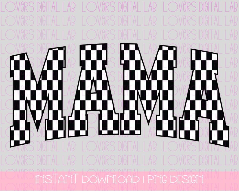 BLACK AND WHITE retro mama png | pink png, mama png, retro arch png, arch, varsity, mothers day png, png t shirt, checkered mama png