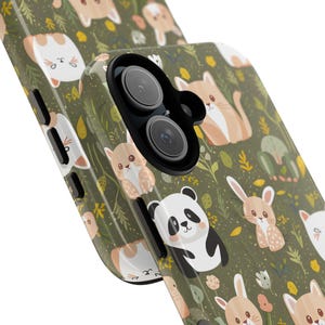 Fundas resistentes, linda funda de teléfono con animales, diseño de dibujos animados, regalo único, ambiente natural y divertido, ecológico, regalo para amantes de los animales.