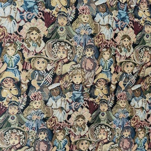 Vintage Tapestry/Upholstery/Fabric - Many Women - Nearly 2 Yards