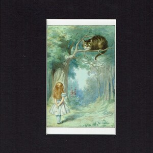 Alice MacMillan | Le chat ne fit que sourire en voyant Alice | Impression de carte postale avec passe-partout