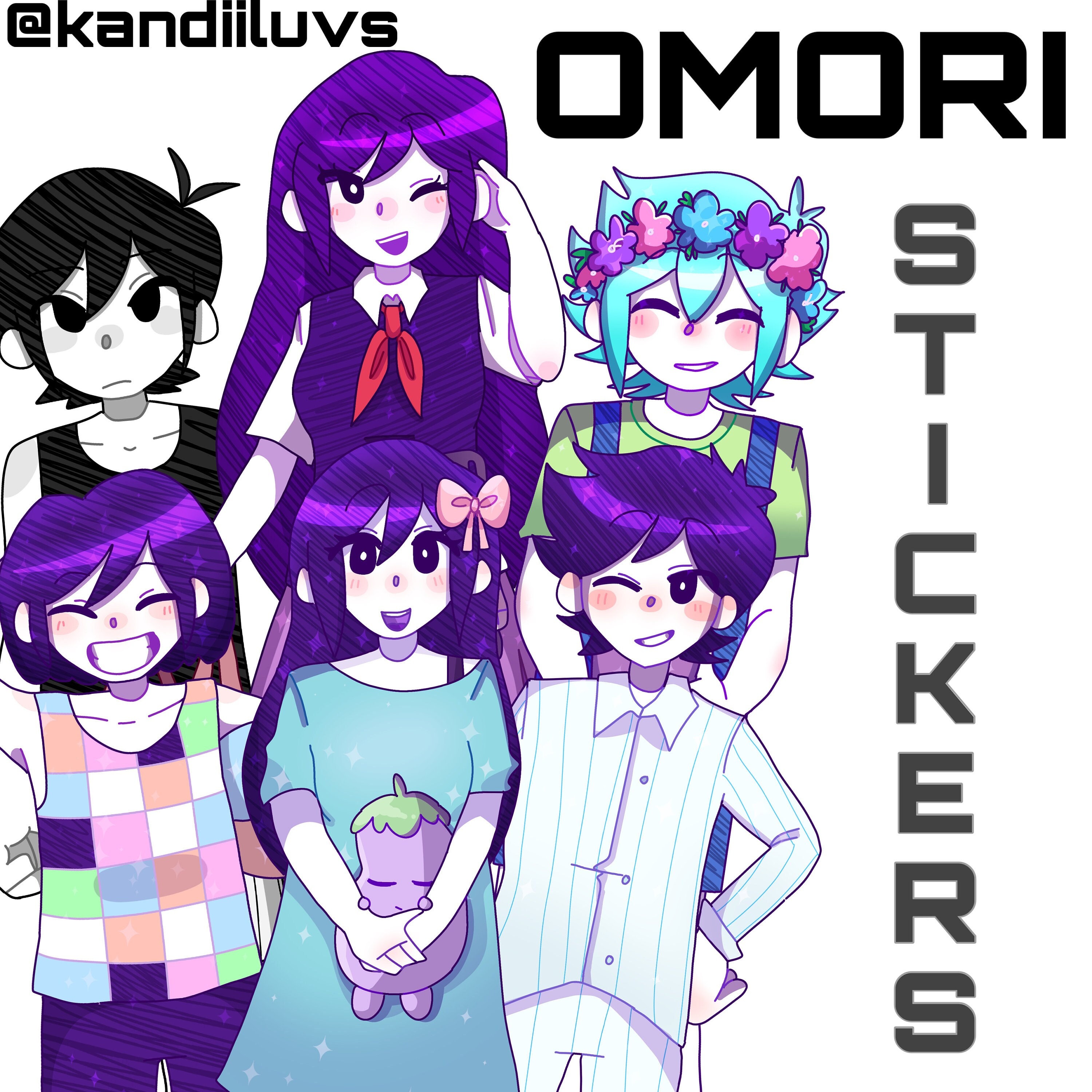 OMORI Stickers | Omori, Kel, Hero, Mari, Aubrey, Basil