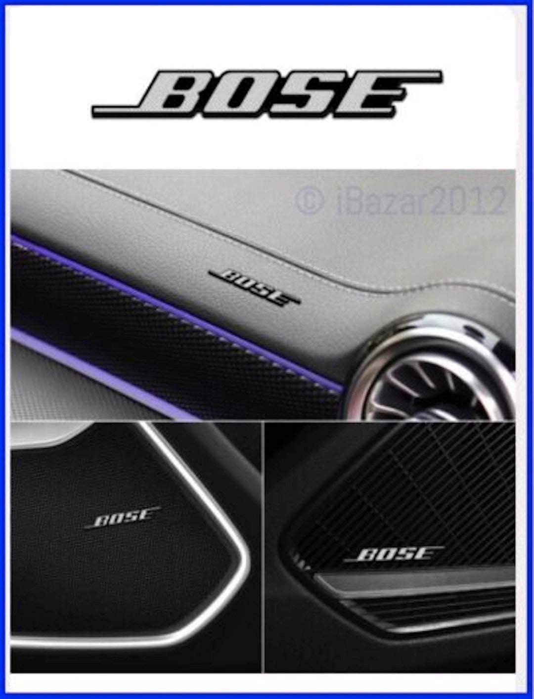 Set of 4 Silver Bose Logo Emblems Made of Aluminum / Bose Emblems Badge