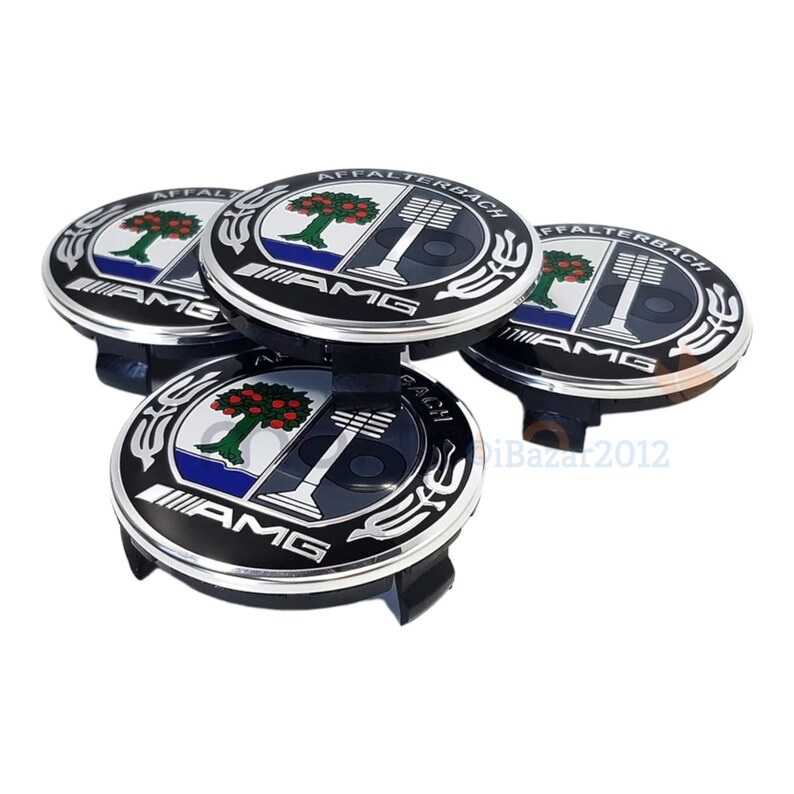 Set of 4 AMG Wheel Center Hub Caps for Mercedes Benz 75mm Rims / AMG