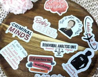 Criminal Minds sticker bundle holographic overlay perfect for bookish journaling, kindle cases and more! 10 stickers included in this set