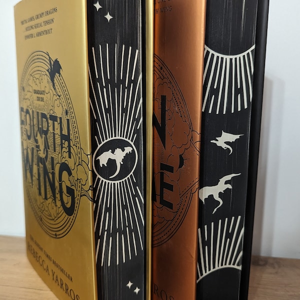 Fourth Wing and Iron Flame special edition hand painted copies with stencilled edges