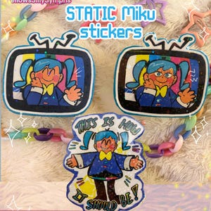 Pegatinas Foley con sabor estático de HATSUNE MIKU - Calcomanía holográfica