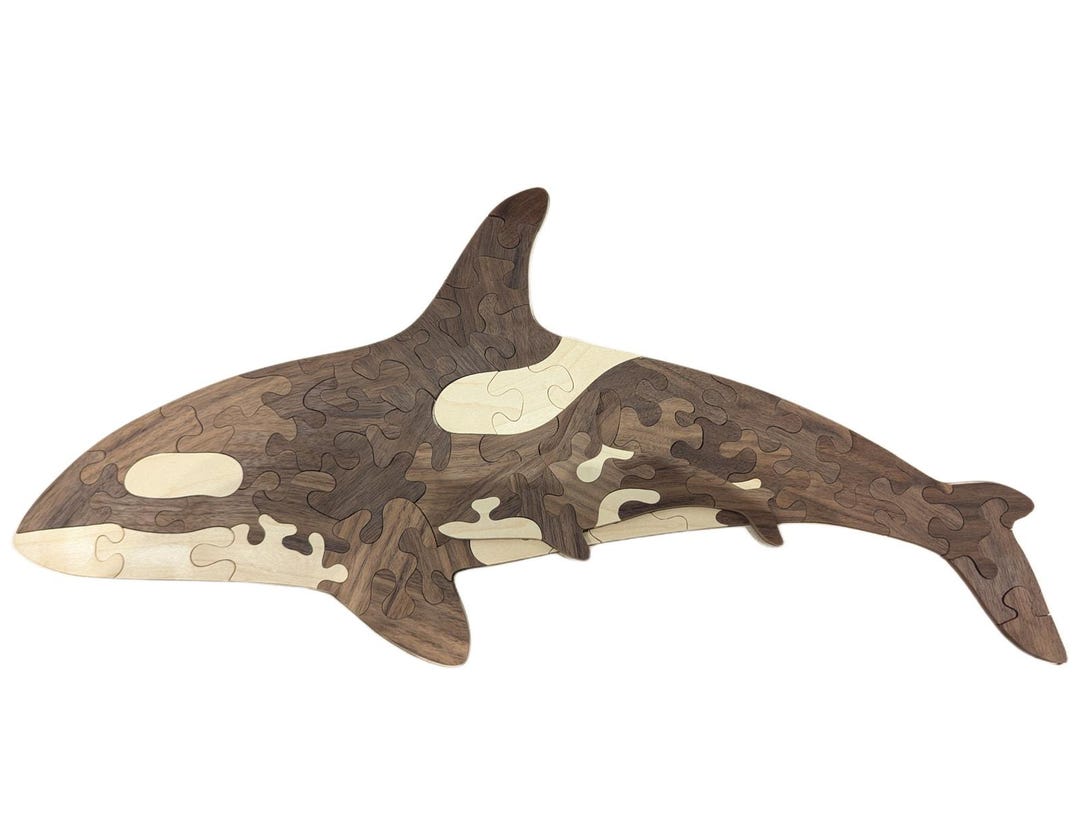Wood Orca Puzzle - Maple and Walnut - Etsy