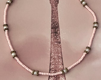 Pink Pearl Beaded Choker