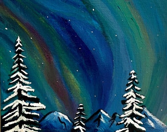 Aurora Borealis Green - Taylor Swift Inspired Painting