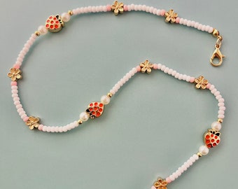 Strawberry Shortcake Beaded Choker Necklace