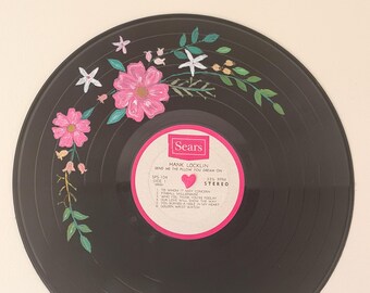 Vintage Hand-Painted Record: Pretty in Pink