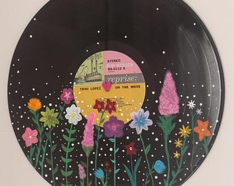 Vintage Hand-Painted Record: Spring Garden
