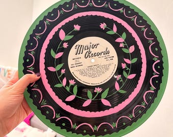 Vintage Hand-Painted Record: Pink Goes Good with Green