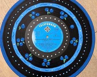 Vinatge Hand-Painted Record: Blueberries