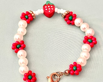 Strawberry Bead Bracelet