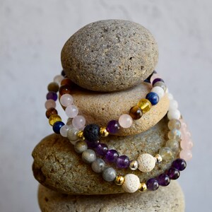 Gemstone Essential Oil Diffuser Bracelet: Lava Bead Aromatherapy, Relaxation Gift