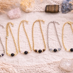 Gemstone Diffuser Bracelet: Lava Bead Aromatherapy, Essential Oil Jewelry