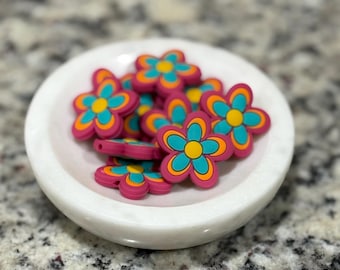 Flower Focal Bead | Flower Focal Silicone Beads for Pens | Loose Beads | Flower Focal Bead for Lanyard | Flower Focal Bead for Key chain |