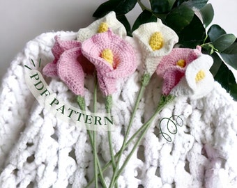 Lilien-Häkelmuster, Calle Lily, Blumen-Häkelmuster, Amigurumi, Muttertagsgeschenk, digital, Häkelmuster PDF, Geschenke für deine Mutter