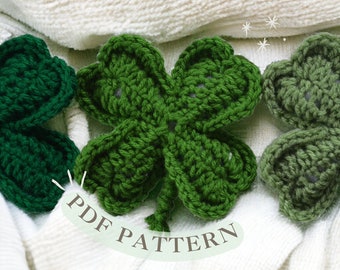 Clover Crochet Pattern, No-sew pattern, St Patrick's Day Crochet Pattern, Irish PDF, Amigurumi, Lucky Clover, Handmade gift, Crochet pattern