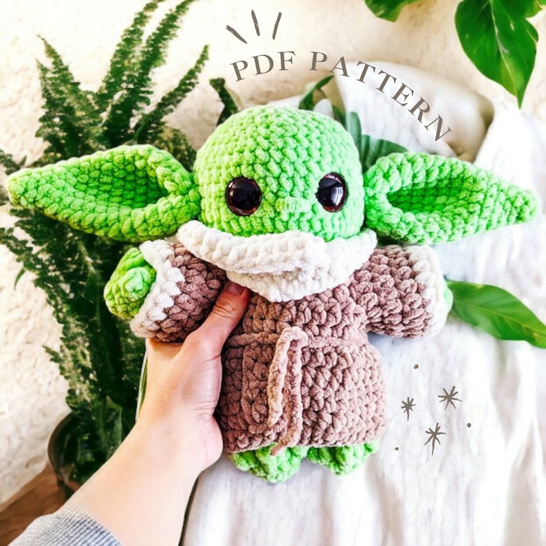 Baby Alien Green Doll Crochet, Amigurumi Yoda, Baby Doll Crochet ...