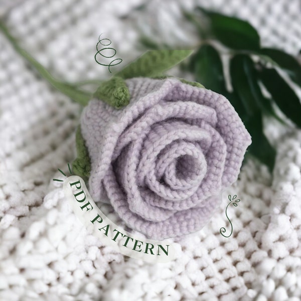 3D Rose crochet pattern, Amigurumi, Crochet Pattern, Rose Crochet, Flower Crochet pattern, Mothers day gift, Valentines gift, Glass Rose PDF
