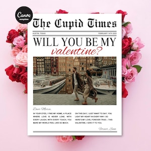 Modèle de journal de la Saint-Valentin, cadeau de Saint-Valentin, cadeau de Saint-Valentin personnalisé, Veux-tu être mon Valentin, carte de Saint-Valentin, modifier dans Canva