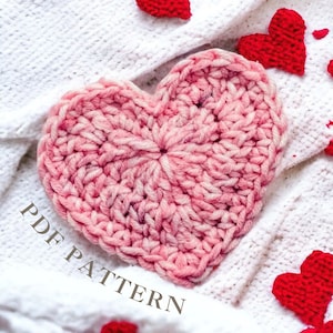 Heart Crochet Pattern, Valentine's Day Gift, Valentine's Heart pattern, Amigurumi, No-Sew Crochet Pattern, Beginners Crochet Pattern, PDF