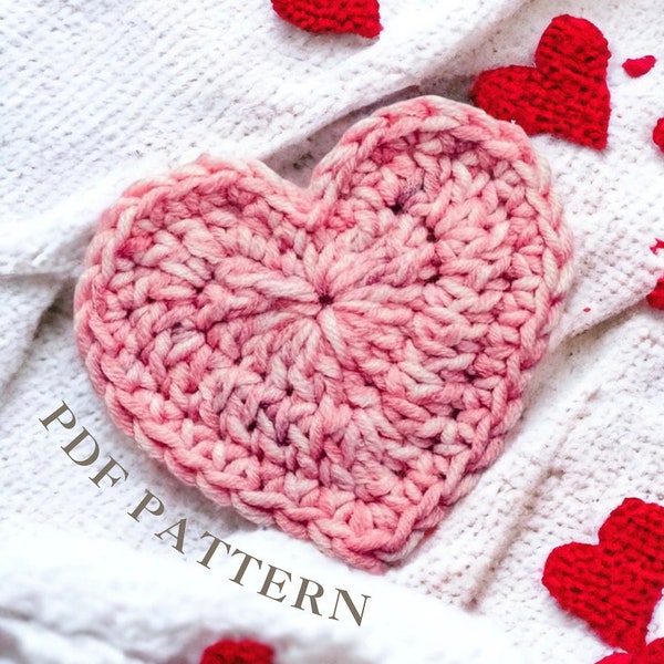 Patrón de crochet de corazón, regalo de San Valentín, patrón de corazón de amor, amigurumi, patrón de crochet sin costura, patrón de crochet para principiantes, PDF, San Valentín