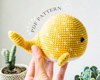 Wal-Häkelmuster, Wal-Amigurumi, Tier-Häkelmuster, süßes Häkelmuster, Häkelmuster zum Nähen, Häkelmuster für Anfänger, PDF-Muster