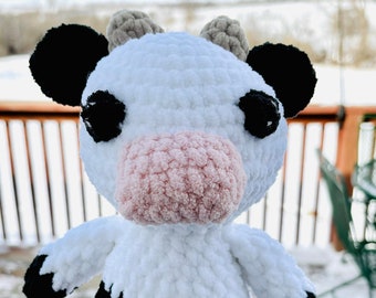 Made to Order Cow Plushie | Cow Crochet Animal | Cow Stuffed Animal