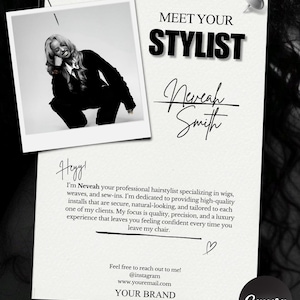 Meet Your Stylist/Artist Editable Canva Template – Social Media Post Flyer