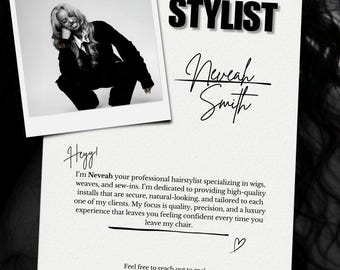 Plantilla editable de Canva para conocer a tu estilista/artista – Folleto para publicaciones en redes sociales