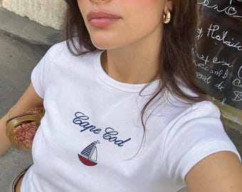 Custom Embroidered Baby Tee, Bachelorette Location Gift for Bridal Party
