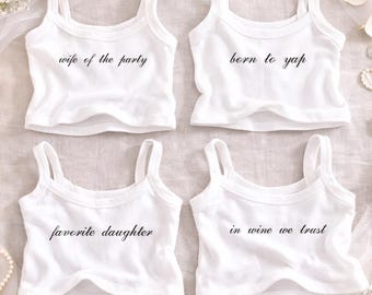 Personalized Embroidered Tank Top, Custom Embroidery Mrs Bride gift, Bachelorette party idea