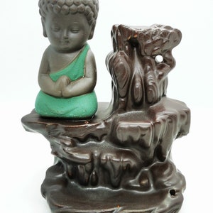 Small Buddha backflow incense burner