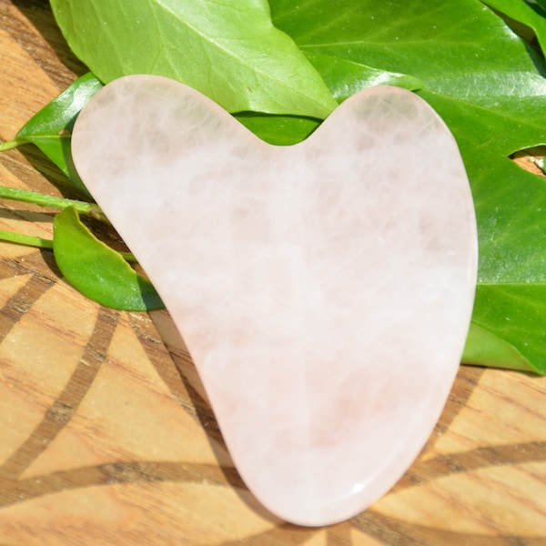 Véritable pierre de massage Gua Sha en quartz rose