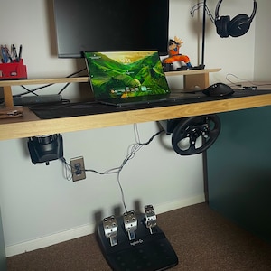 Under Desk Storage Solution Sim Racing Wheel and Shifter, Compatible with Logitech Wheels and Shifters, G29/G929/G920/G923/G27 Ready to Game