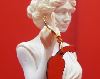 Chili Pepper Earrings Spicy Wooden Handmade Jewelry