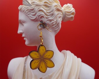 Blumen Ohrringe Tropical Plumeria Schmuck Handmade