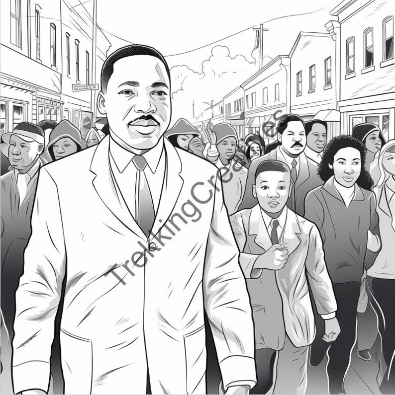 Martin Luther King Junior Coloring, Educational, Fun, Kid Appropriate