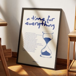 A Time For Everything Ecclesiastes 3 Modern Bible Verse Print Aesthetic Christian Wall Art Vintage Biblical Scripture Poster Retro Christian