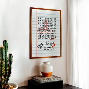 God Jesus Holy Spirit Crossword Puzzle Retro Aesthetic Christian Wall Art, Coquette Wall Art, God Is Good Art Print, Modern Christian Poster