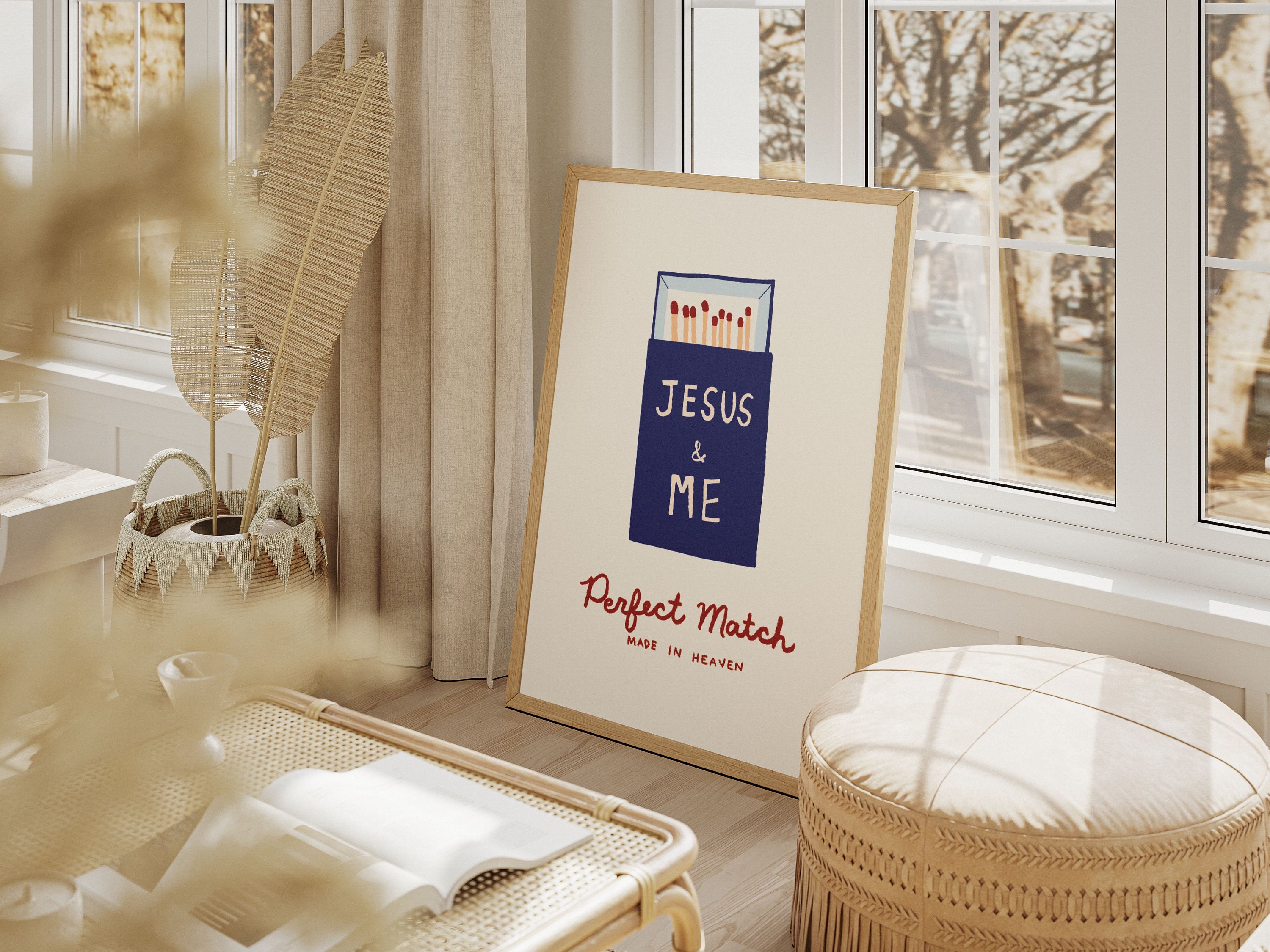 Coquette Room Decor Aesthetic Christian Wall Art Perfect Match Jesus ...