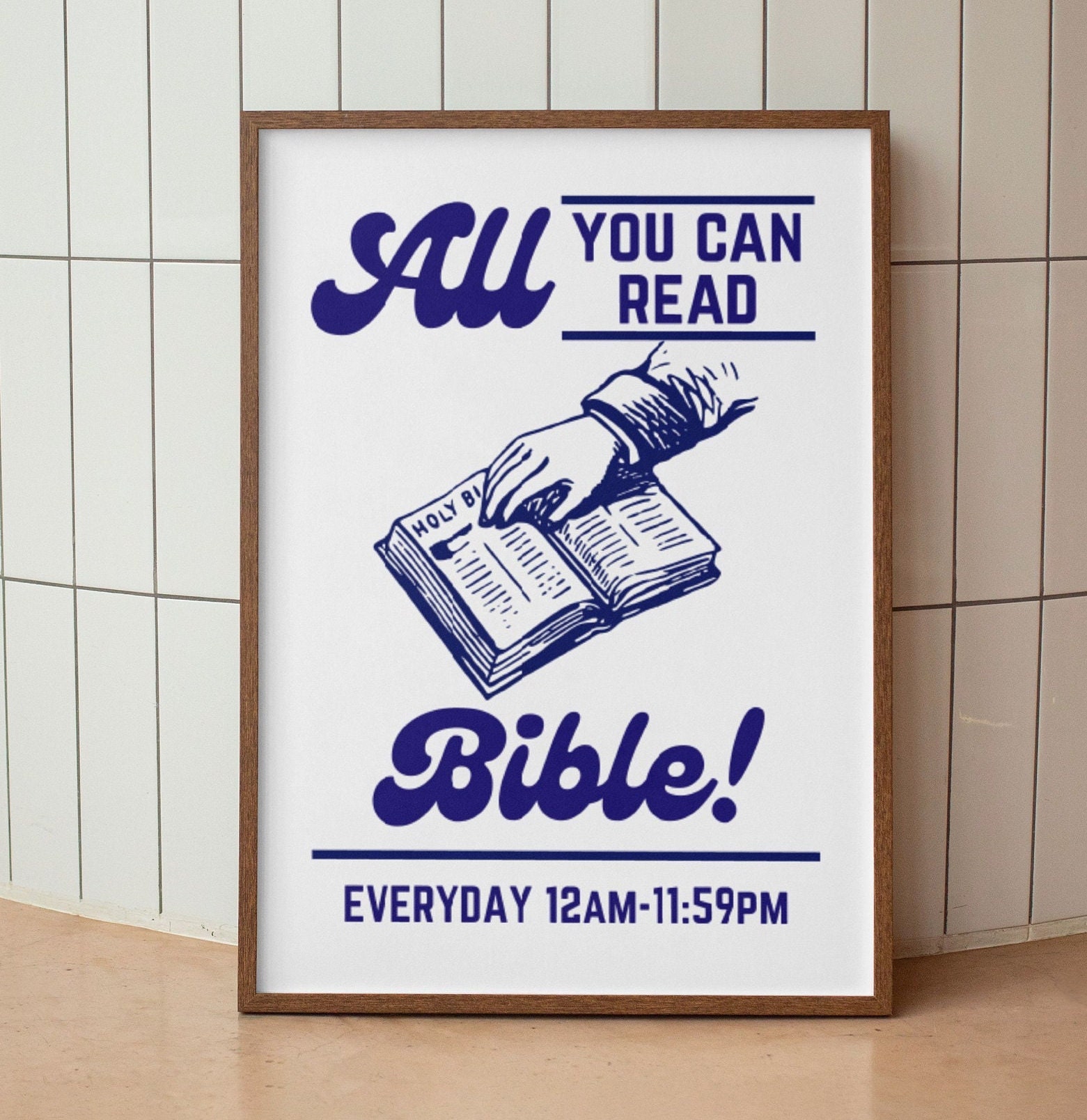 Retro Aesthetic Christian Wall Art All You Can Read Bible