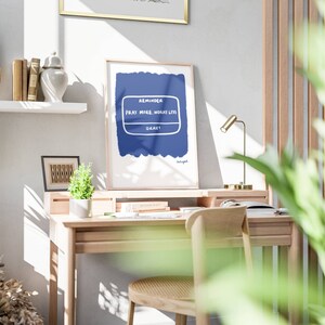 Pray More Worry Less Aesthetic Christian Art Print, Retro Christian Print, Modern Bible Quote, Prayer Room Decor Art, Trendy Reminder Poster