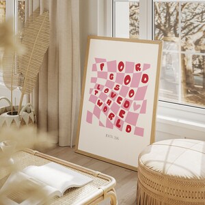 For God So Loved The World, John 3:16 Retro Groovy Christian Wall Art, Aesthetic Christian Girl Wall Art, Coquette Biblical Scripture Print