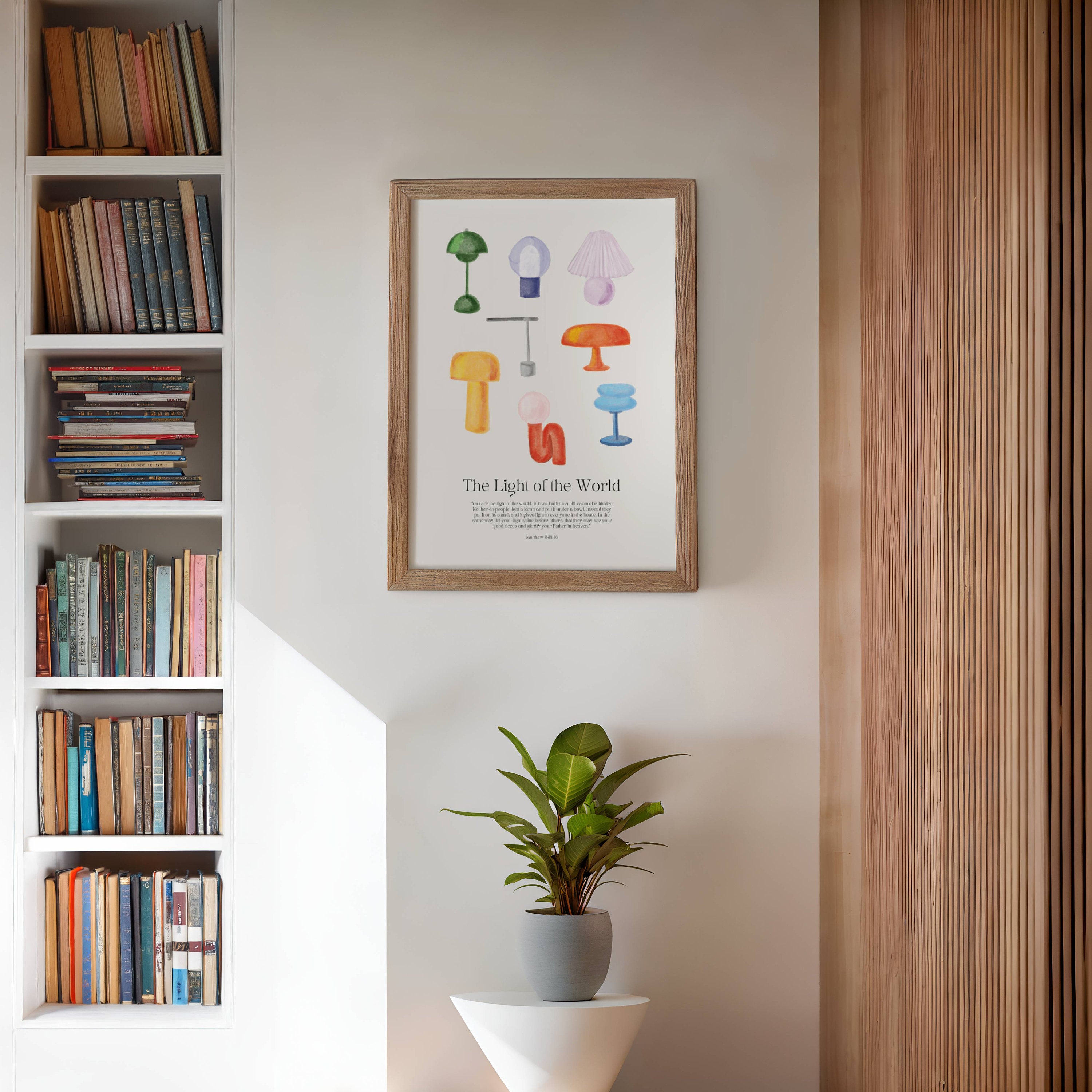 Tableau Décoratif Chrétien – Verset Biblique Matthieu 5:14 Sur Toile Inspirante