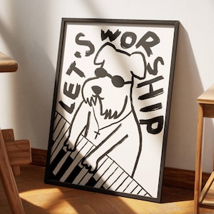 Ästhetische christliche Wandkunst, moderne christliche Kunstdruck Anbetung Poster, Hündchen Illustration Poster, Anbetung Gott Kunst Anbetung Führer Geschenk