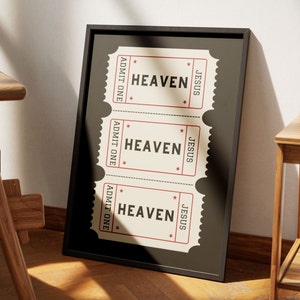 Karte zum Himmel Retro christliche Wandkunst ästhetischer christlicher Kunstdruck christliches Mädchen trendiges christliches Plakat gute Zeiten Kunst Jesus Wandkunst